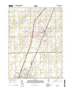 Peotone Illinois Current topographic map, 1:24000 scale, 7.5 X 7.5 Minute, Year 2015