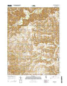 Perry West Illinois Current topographic map, 1:24000 scale, 7.5 X 7.5 Minute, Year 2015