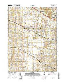 Pingree Grove Illinois Current topographic map, 1:24000 scale, 7.5 X 7.5 Minute, Year 2015