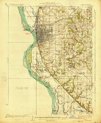 Quincy Illinois Historical topographic map, 1:62500 scale, 15 X 15 Minute, Year 1925