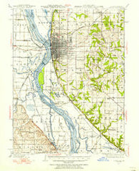 Quincy Illinois Historical topographic map, 1:62500 scale, 15 X 15 Minute, Year 1944