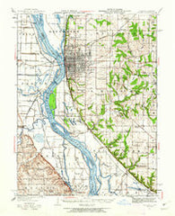 Quincy Illinois Historical topographic map, 1:62500 scale, 15 X 15 Minute, Year 1944