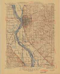 Quincy Illinois Historical topographic map, 1:62500 scale, 15 X 15 Minute, Year 1945