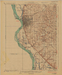 Quincy Illinois Historical topographic map, 1:62500 scale, 15 X 15 Minute, Year 1925