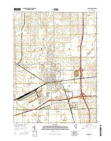 Rochelle Illinois Current topographic map, 1:24000 scale, 7.5 X 7.5 Minute, Year 2015
