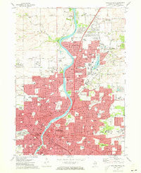 Rockford North Illinois Historical topographic map, 1:24000 scale, 7.5 X 7.5 Minute, Year 1971