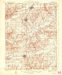 Roodhouse Illinois Historical topographic map, 1:62500 scale, 15 X 15 Minute, Year 1926