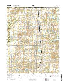 Sesser Illinois Current topographic map, 1:24000 scale, 7.5 X 7.5 Minute, Year 2015