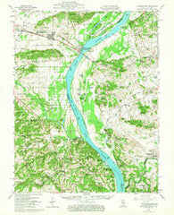 Shawneetown Illinois Historical topographic map, 1:62500 scale, 15 X 15 Minute, Year 1959