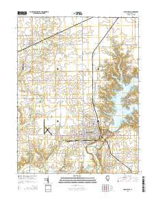 Shelbyville Illinois Current topographic map, 1:24000 scale, 7.5 X 7.5 Minute, Year 2015