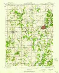Shelbyville Illinois Historical topographic map, 1:62500 scale, 15 X 15 Minute, Year 1942