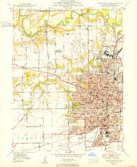 Springfield West Illinois Historical topographic map, 1:24000 scale, 7.5 X 7.5 Minute, Year 1950