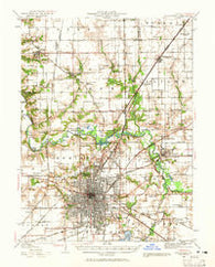 Springfield Illinois Historical topographic map, 1:62500 scale, 15 X 15 Minute, Year 1940