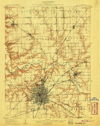 Springfield Illinois Historical topographic map, 1:62500 scale, 15 X 15 Minute, Year 1907