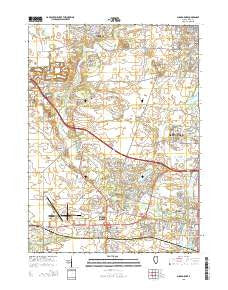 Sugar Grove Illinois Current topographic map, 1:24000 scale, 7.5 X 7.5 Minute, Year 2015