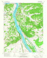 Thebes Illinois Historical topographic map, 1:24000 scale, 7.5 X 7.5 Minute, Year 1966