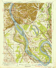 Thebes Illinois Historical topographic map, 1:62500 scale, 15 X 15 Minute, Year 1934