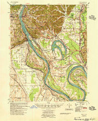 Thebes Illinois Historical topographic map, 1:62500 scale, 15 X 15 Minute, Year 1955