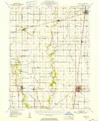 Tuscola Illinois Historical topographic map, 1:62500 scale, 15 X 15 Minute, Year 1950
