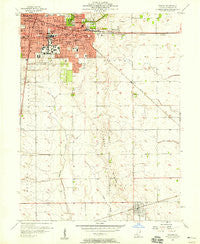 Urbana Illinois Historical topographic map, 1:24000 scale, 7.5 X 7.5 Minute, Year 1957