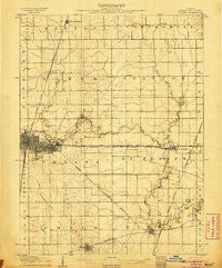 Urbana Illinois Historical topographic map, 1:62500 scale, 15 X 15 Minute, Year 1906