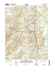 Waltonville Illinois Current topographic map, 1:24000 scale, 7.5 X 7.5 Minute, Year 2015