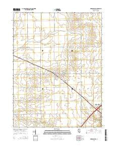 Warrensburg Illinois Current topographic map, 1:24000 scale, 7.5 X 7.5 Minute, Year 2015