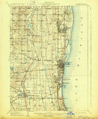 Waukegan Illinois Historical topographic map, 1:62500 scale, 15 X 15 Minute, Year 1908