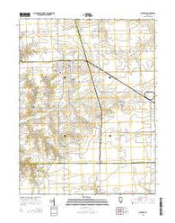 Waverly Illinois Current topographic map, 1:24000 scale, 7.5 X 7.5 Minute, Year 2015