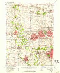 Wheaton Illinois Historical topographic map, 1:62500 scale, 15 X 15 Minute, Year 1954