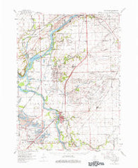 Wilmington Illinois Historical topographic map, 1:62500 scale, 15 X 15 Minute, Year 1954