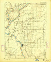 Wilmington Illinois Historical topographic map, 1:62500 scale, 15 X 15 Minute, Year 1892