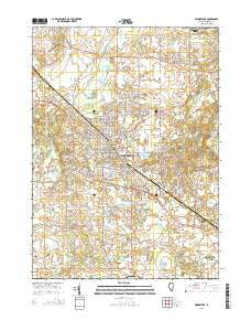 Woodstock Illinois Current topographic map, 1:24000 scale, 7.5 X 7.5 Minute, Year 2015