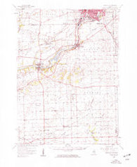 Yorkville Illinois Historical topographic map, 1:62500 scale, 15 X 15 Minute, Year 1954
