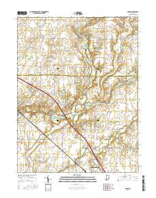 Adams Indiana Current topographic map, 1:24000 scale, 7.5 X 7.5 Minute, Year 2016