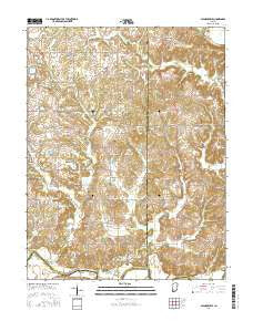 Alfordsville Indiana Current topographic map, 1:24000 scale, 7.5 X 7.5 Minute, Year 2016