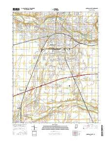 Anderson South Indiana Current topographic map, 1:24000 scale, 7.5 X 7.5 Minute, Year 2016