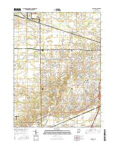 Arcola Indiana Current topographic map, 1:24000 scale, 7.5 X 7.5 Minute, Year 2016