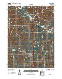 Ashley Indiana Historical topographic map, 1:24000 scale, 7.5 X 7.5 Minute, Year 2010