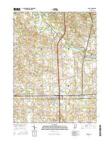 Ashley Indiana Current topographic map, 1:24000 scale, 7.5 X 7.5 Minute, Year 2016