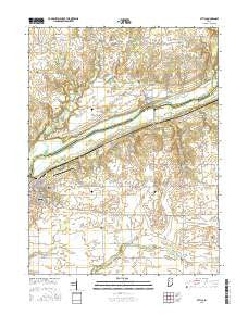 Attica Indiana Current topographic map, 1:24000 scale, 7.5 X 7.5 Minute, Year 2016