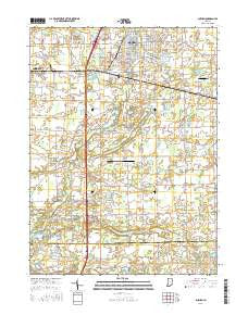 Auburn Indiana Current topographic map, 1:24000 scale, 7.5 X 7.5 Minute, Year 2016
