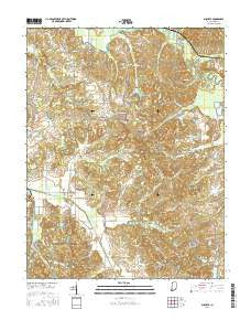 Augusta Indiana Current topographic map, 1:24000 scale, 7.5 X 7.5 Minute, Year 2016