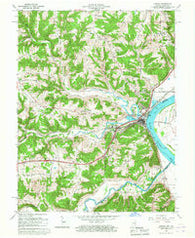 Aurora Indiana Historical topographic map, 1:24000 scale, 7.5 X 7.5 Minute, Year 1966