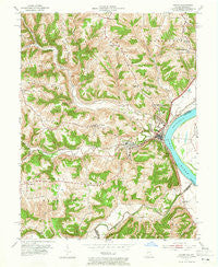 Aurora Indiana Historical topographic map, 1:24000 scale, 7.5 X 7.5 Minute, Year 1953