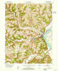 Aurora Indiana Historical topographic map, 1:24000 scale, 7.5 X 7.5 Minute, Year 1953