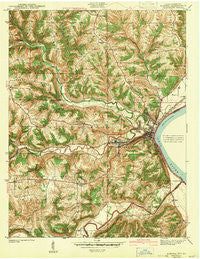 Aurora Indiana Historical topographic map, 1:24000 scale, 7.5 X 7.5 Minute, Year 1943