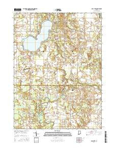 Bass Lake Indiana Current topographic map, 1:24000 scale, 7.5 X 7.5 Minute, Year 2016