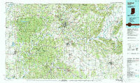 Bedford Indiana Historical topographic map, 1:100000 scale, 30 X 60 Minute, Year 1990