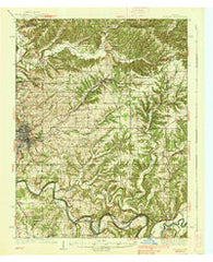 Bedford Indiana Historical topographic map, 1:62500 scale, 15 X 15 Minute, Year 1937